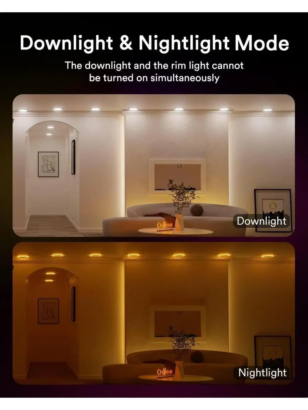 Lumary RGBAI Smart Recessed LED Lighting 6 Inch with Night Ring, 4pack